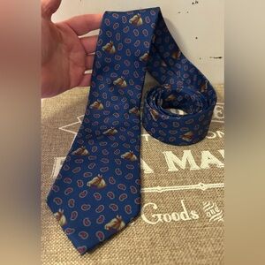 Daks London Classic Blue Silk Paisley & Horse Motif Men’s Tie
